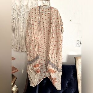 Magnolia Pearl Sheer Shawl Coat OS Gently Worn 2/3x